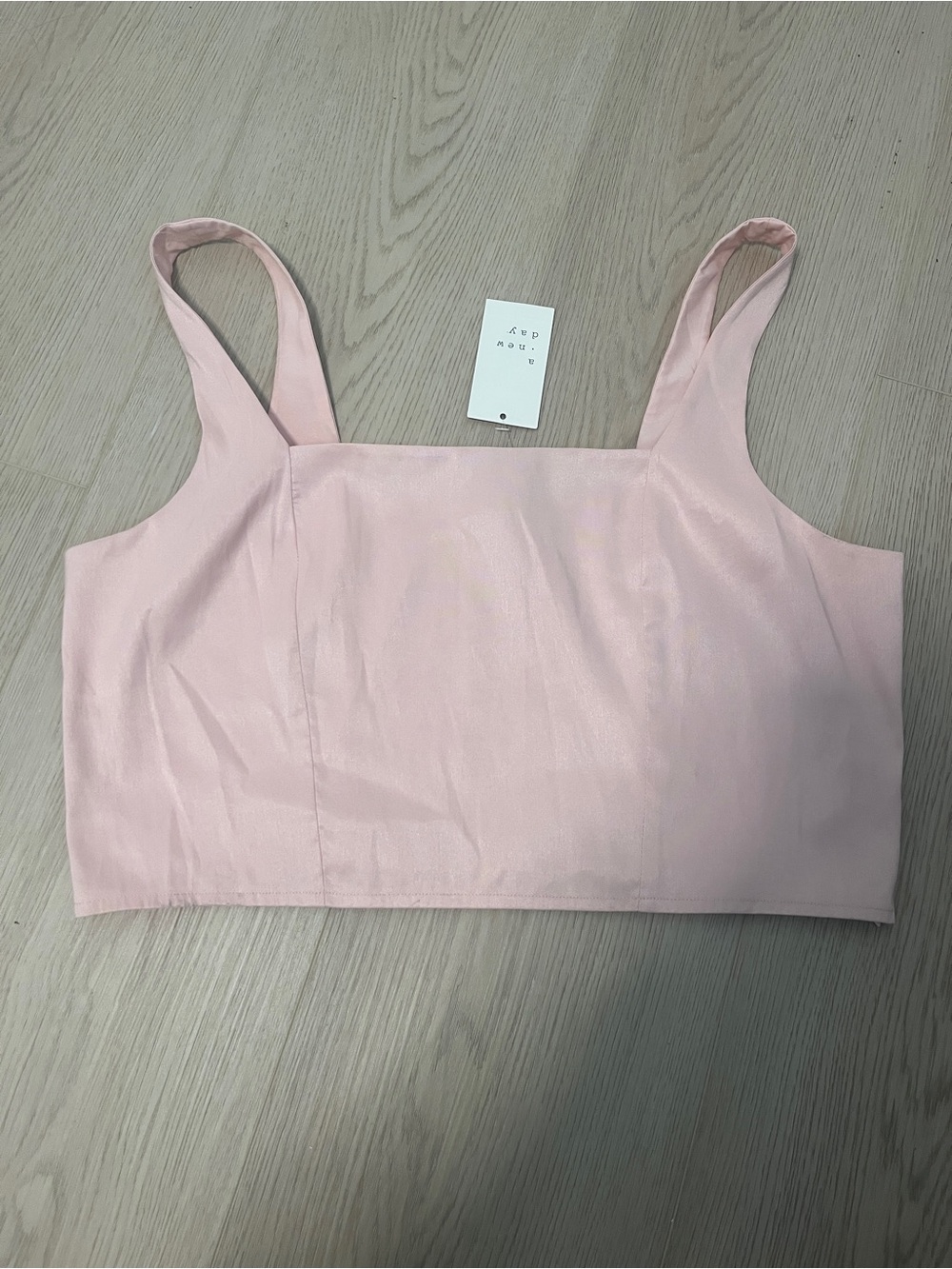 a new day Pale Pink Smocked Crop Tank